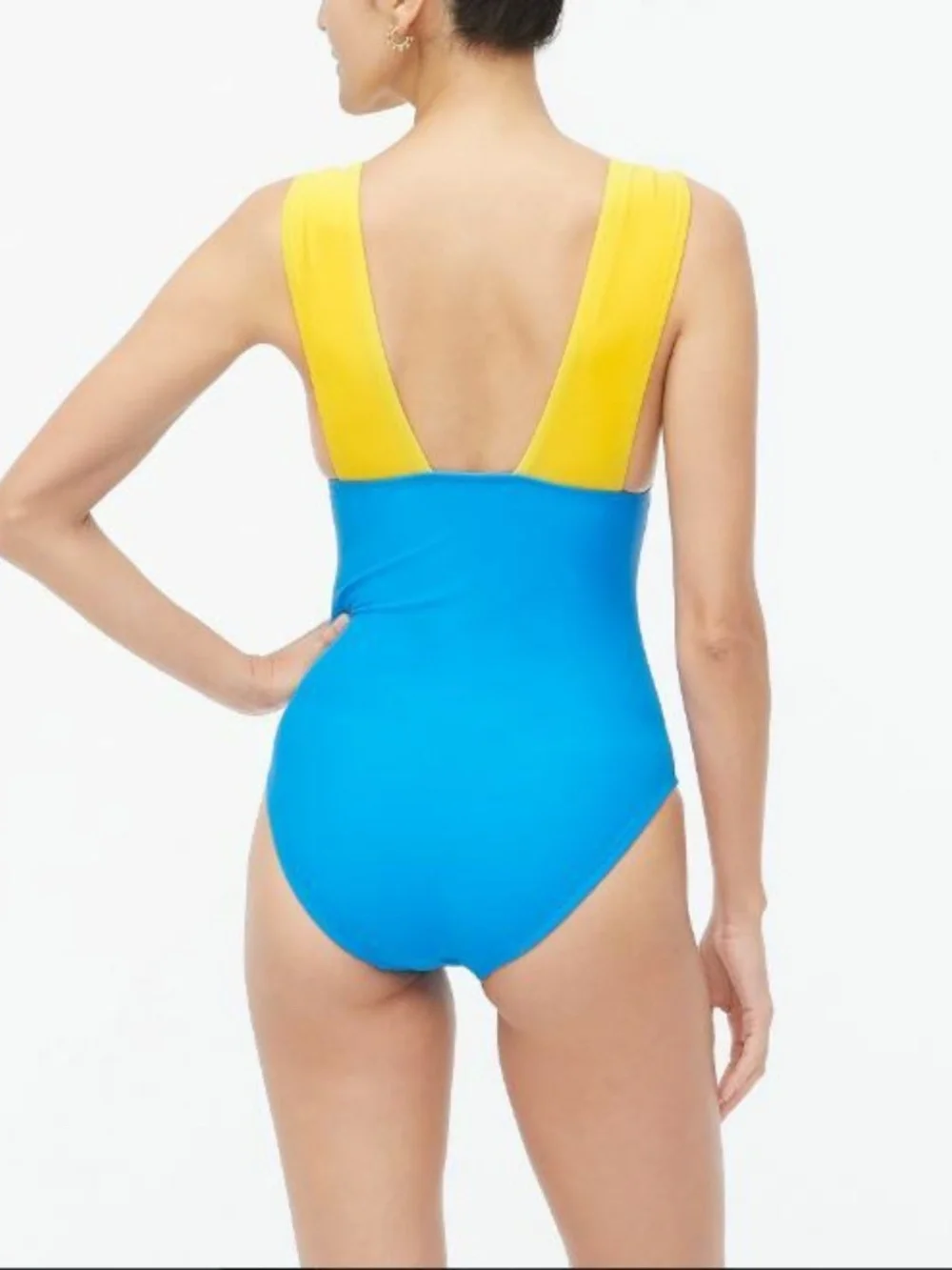 J.Crew Colorblock v-neck one-piece swimsuit - size M